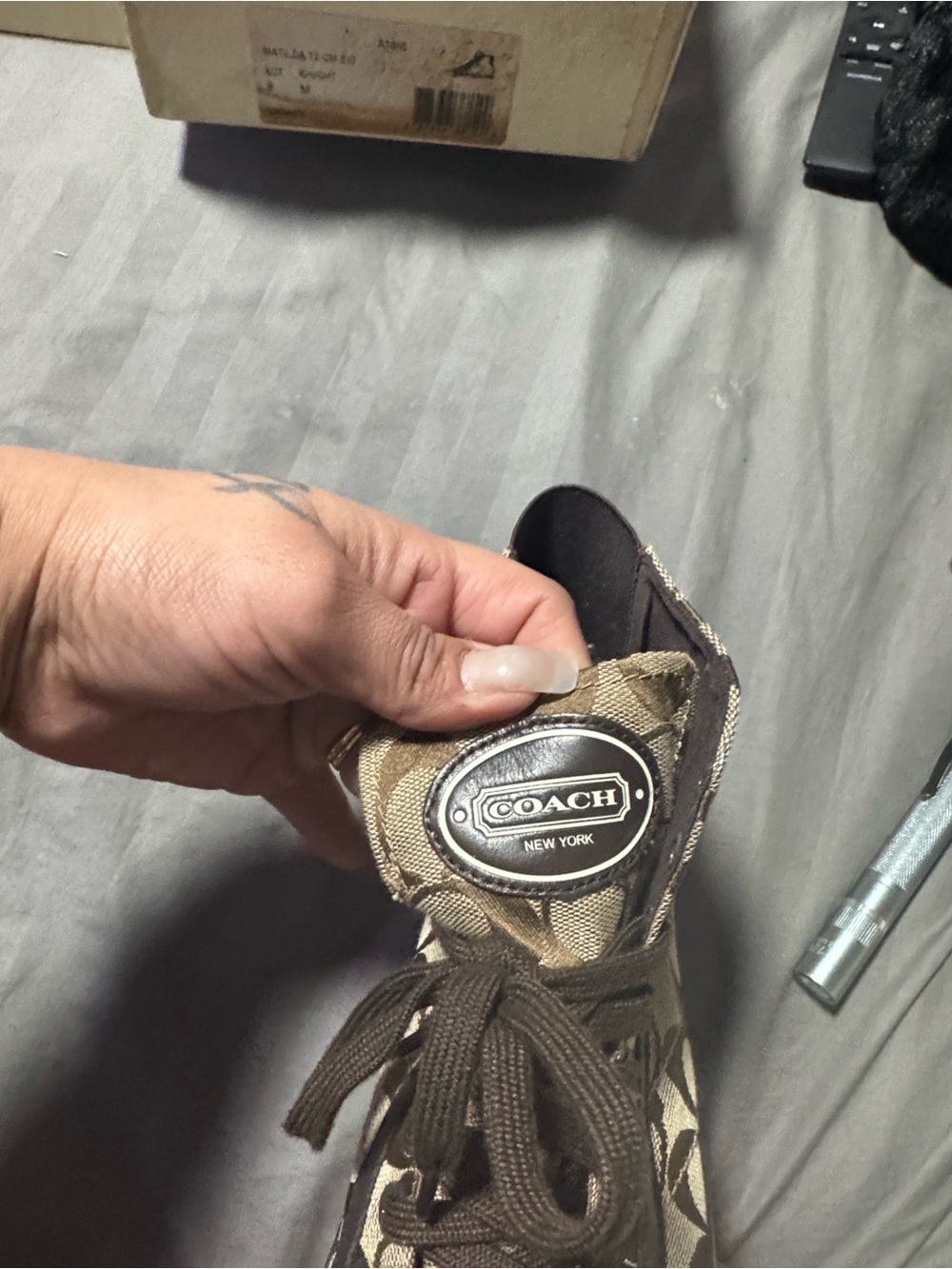 Coach Brown Signature Canvas Matilda women’s  High-Top Sneakers size 7/ 1/2 - Picture 11 of 16